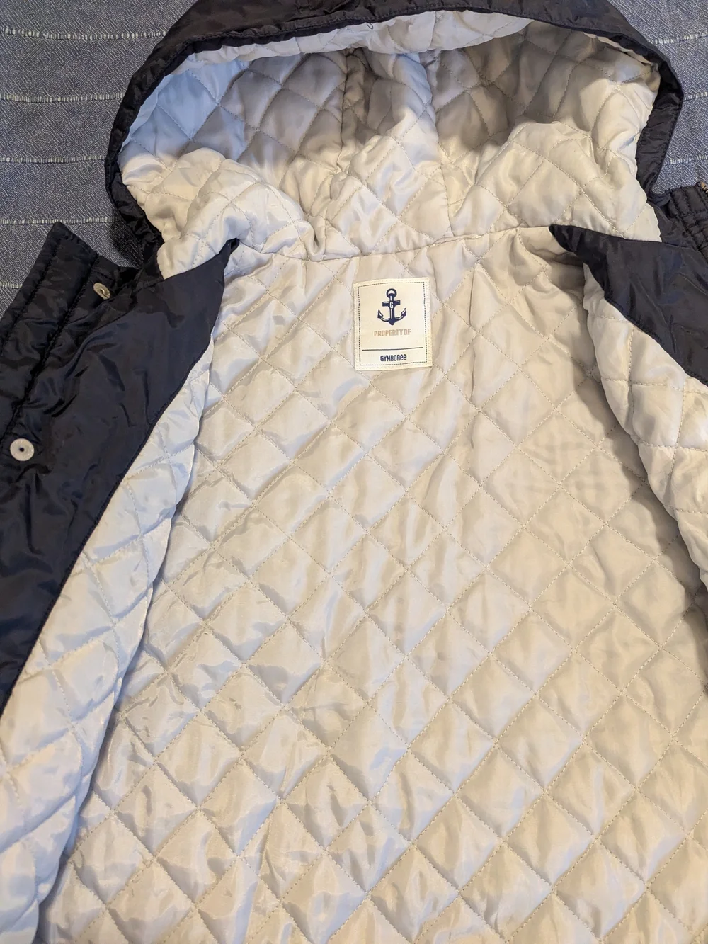 Gymboree Dark Navy Hooded Raincoat, 7y